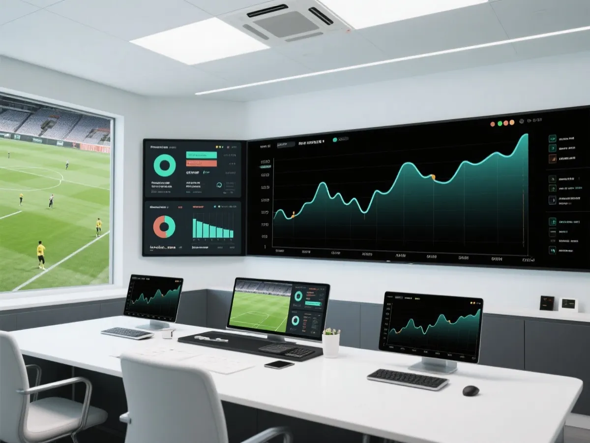 足球赛事数据监测界面示意图